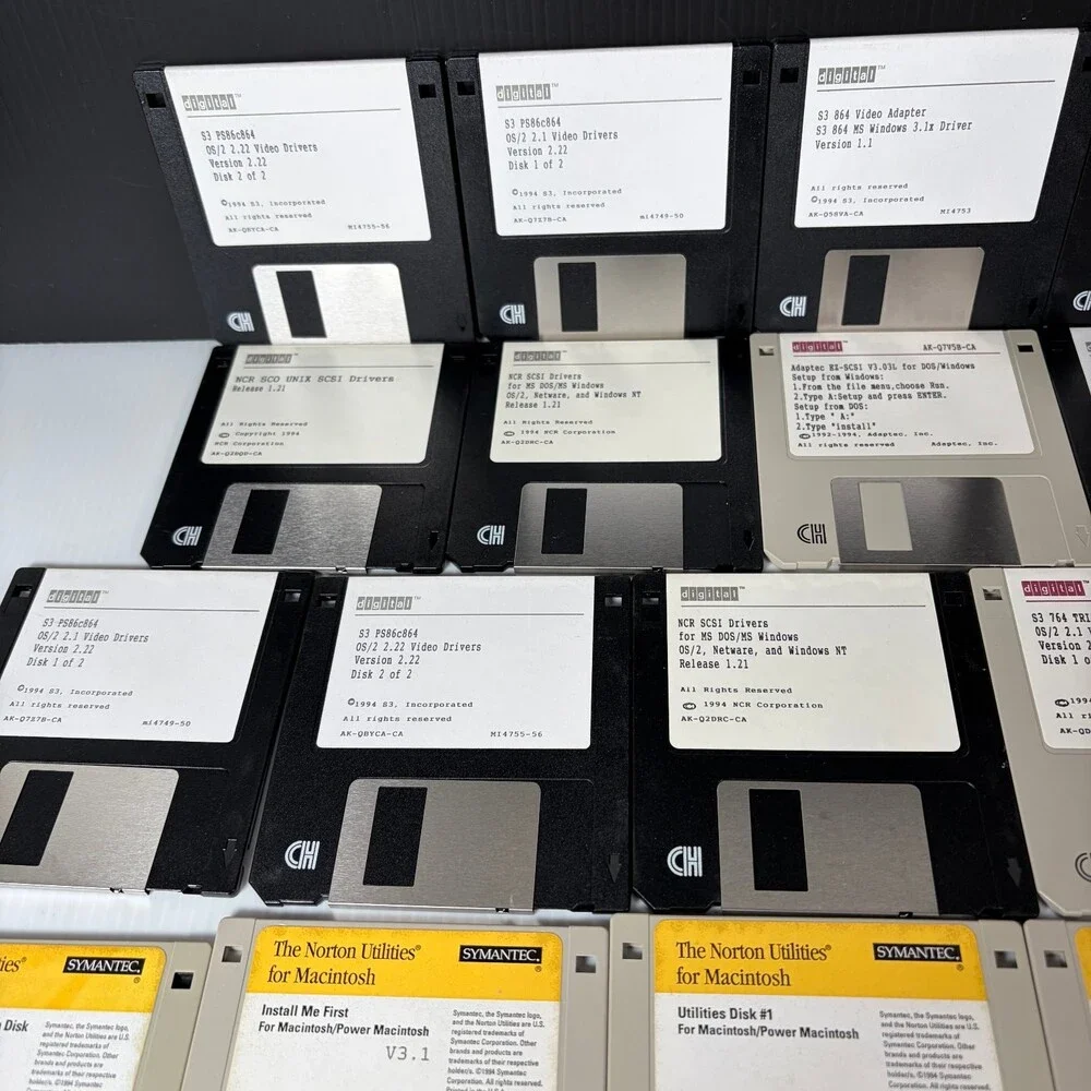 Vintage Mixed PC & Macintosh System Software Lot of 23 3.5